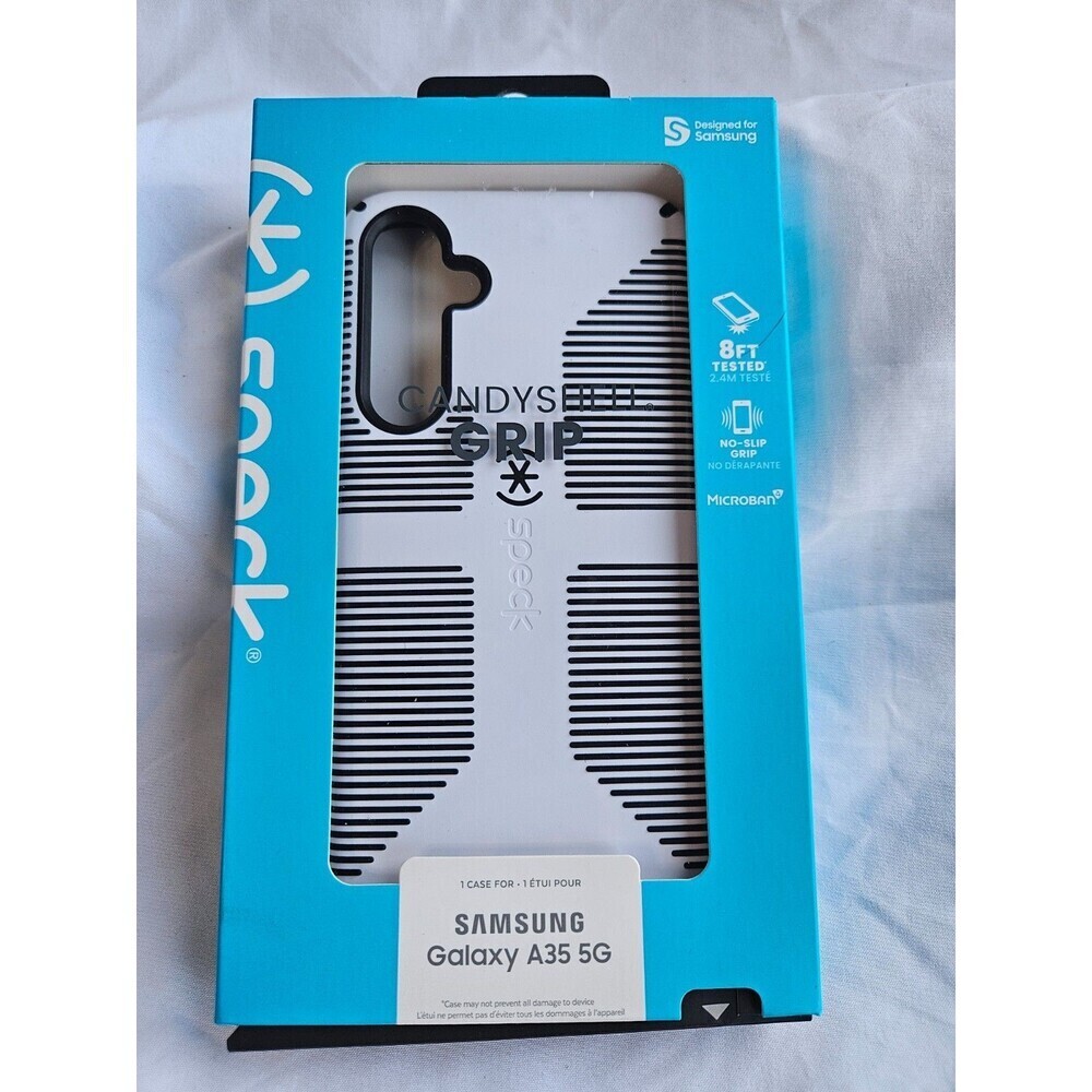 Speck Candyshell Grip Samsung Galaxy A35‎ 5G White & Black Protective Phone Case
